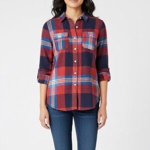 Mossimo Supply Co. Red and Blue Plaid Button-Down Shirt